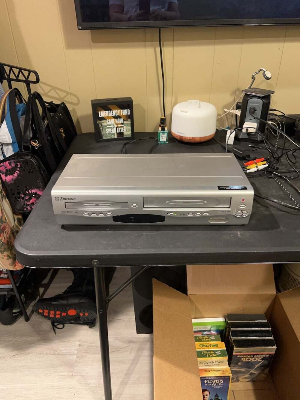 Emerson EWD2203 DVD Player and VCR Combo TESTED No Remote
